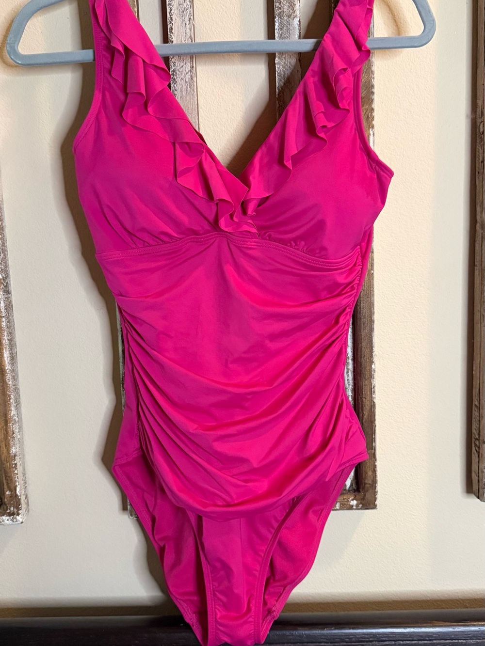 Ralph Lauren Hot Pink Ruffle One-Piece Swimsuit